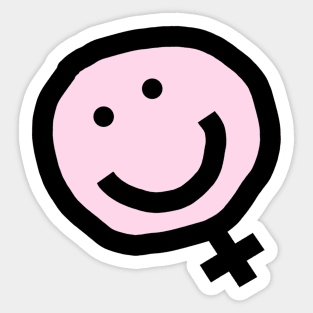 Minimal Feminist Female Smile Sticker
